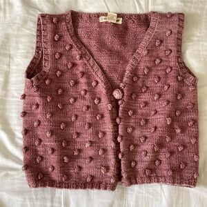 Misha & Puff wool popcorn vest, size 7-8